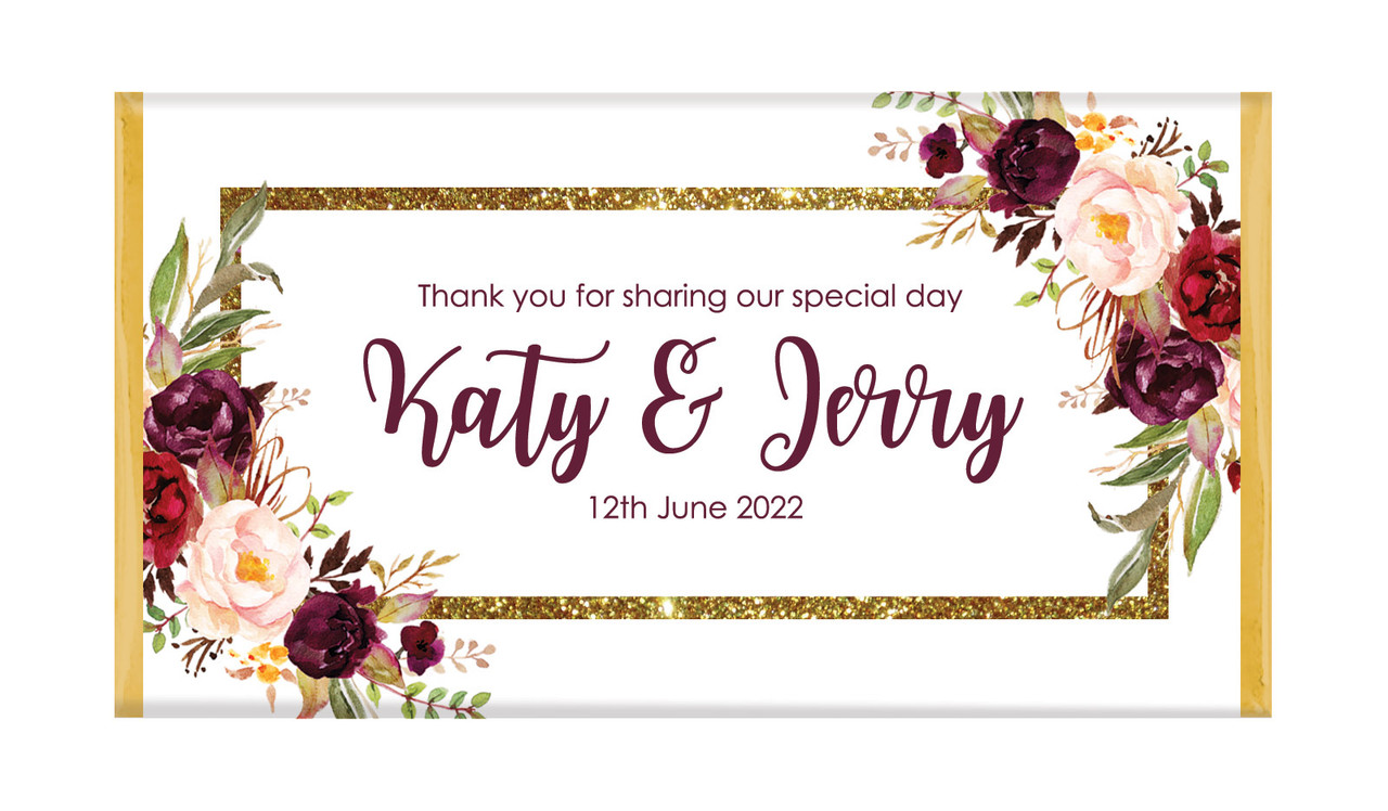 Masala Corners Personalised Wedding Chocolate Bars