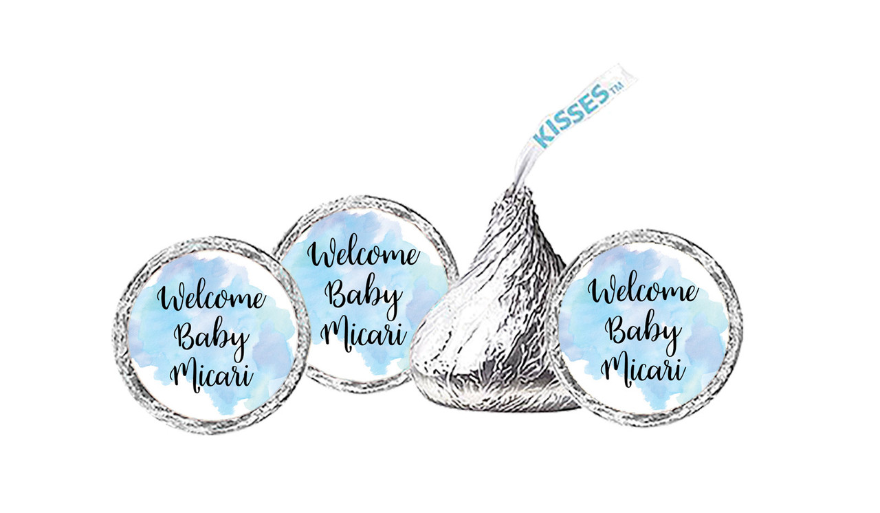 A Splash Of Watercolour Blue Custom Hershey's Kisses