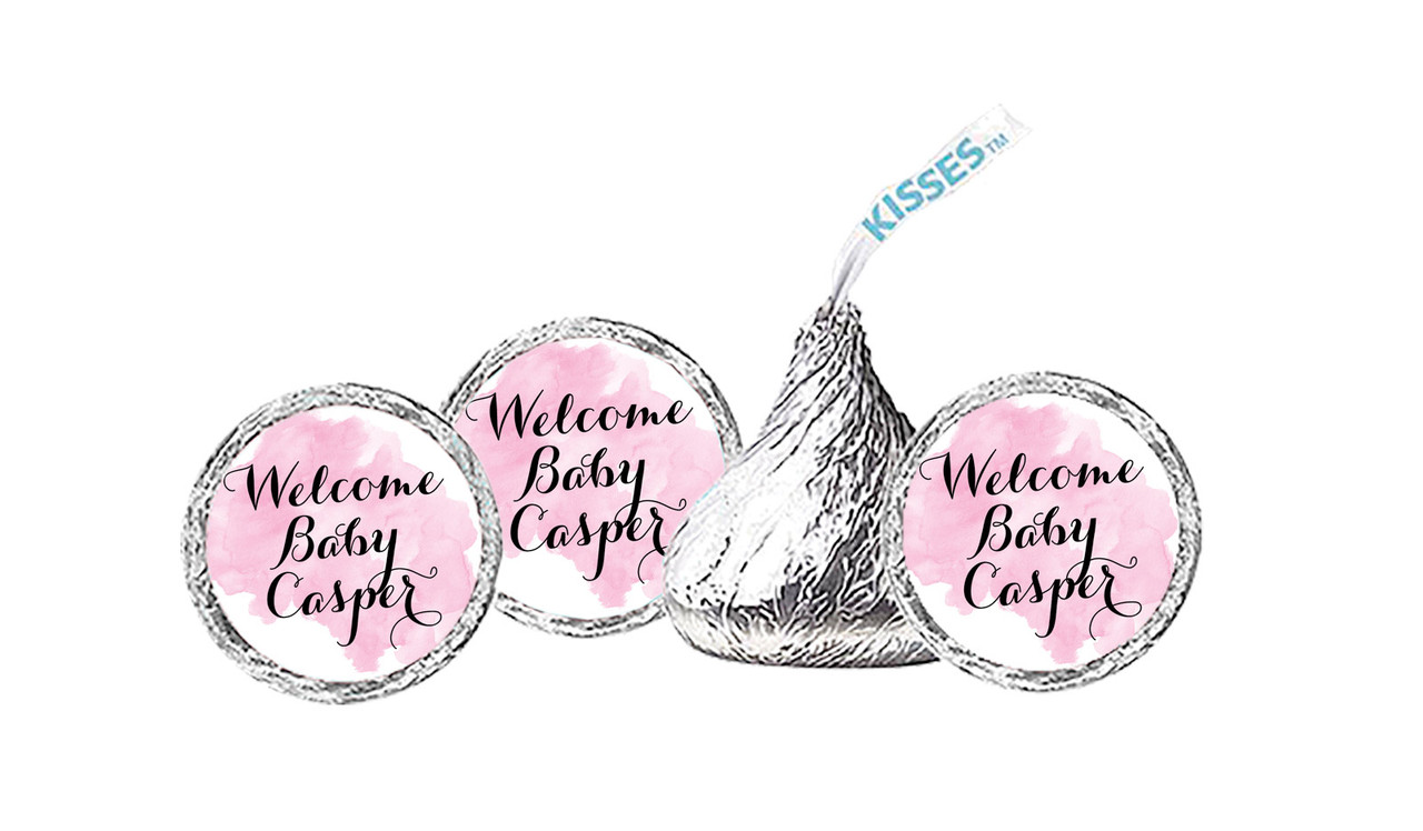 A Splash Of Watercolour Pink Custom Hershey's Kisses