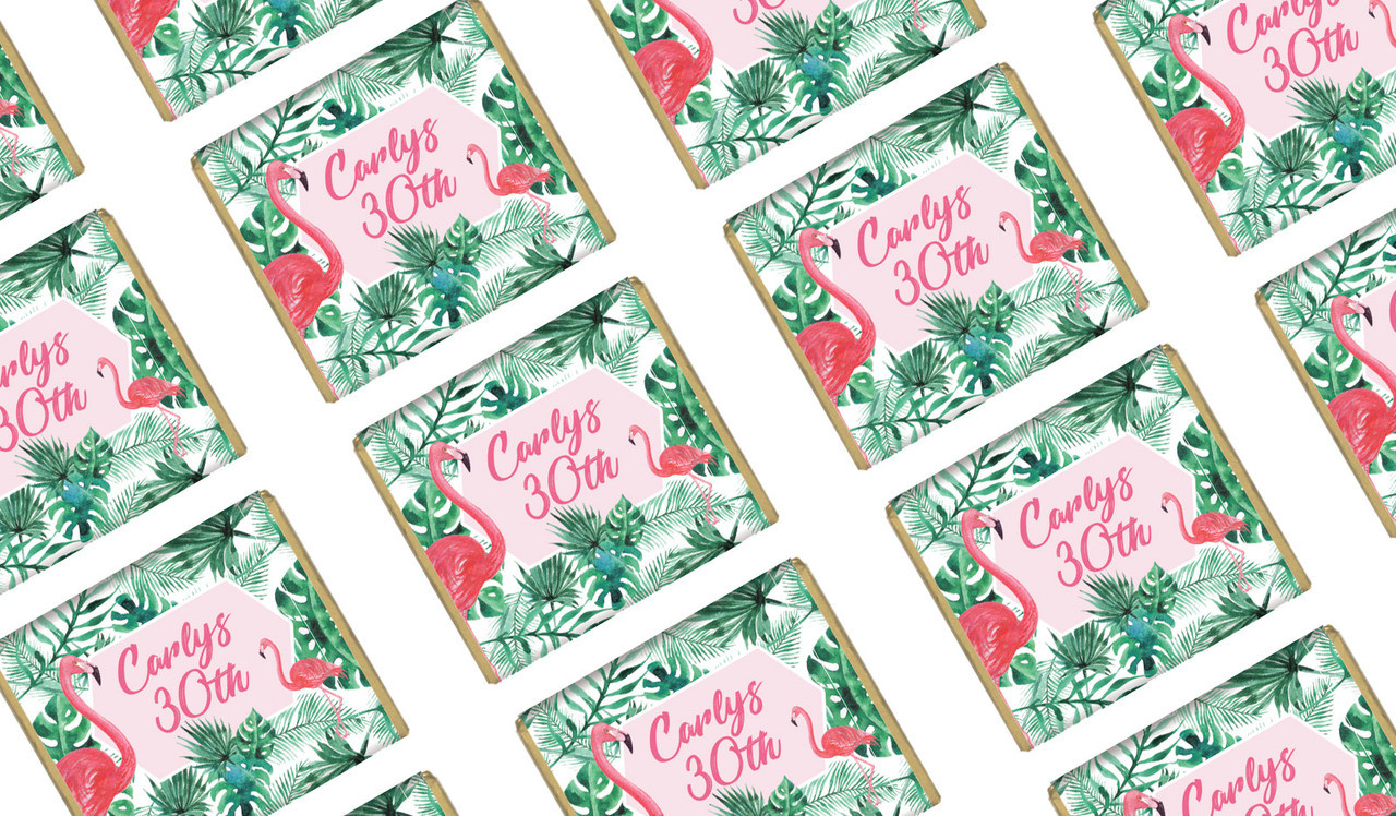 Flamingo Jungle Birthday Mini Chocolates