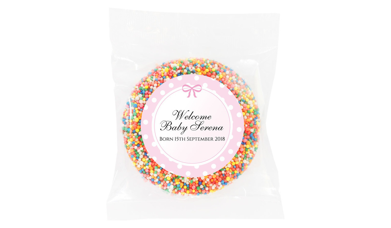 Polkadots In Pink Birth Announcement Giant Freckles