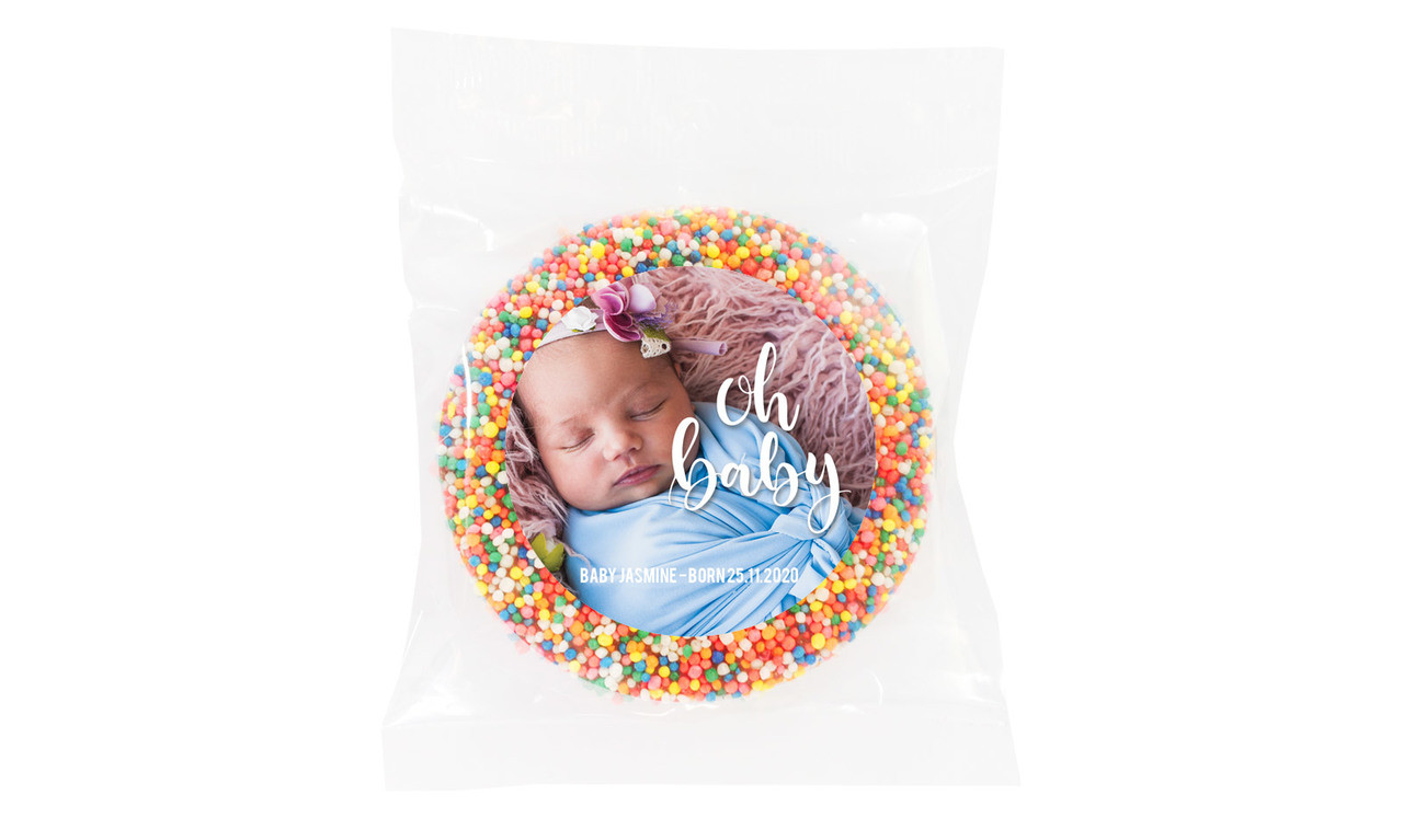 Oh Baby Birth Announcement Custom Giant Freckles