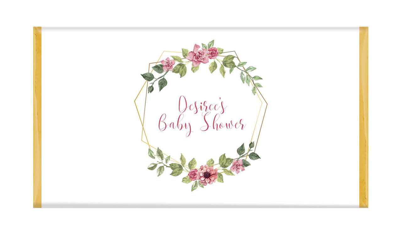 Floral Hexagons Custom Baby Shower Chocolates