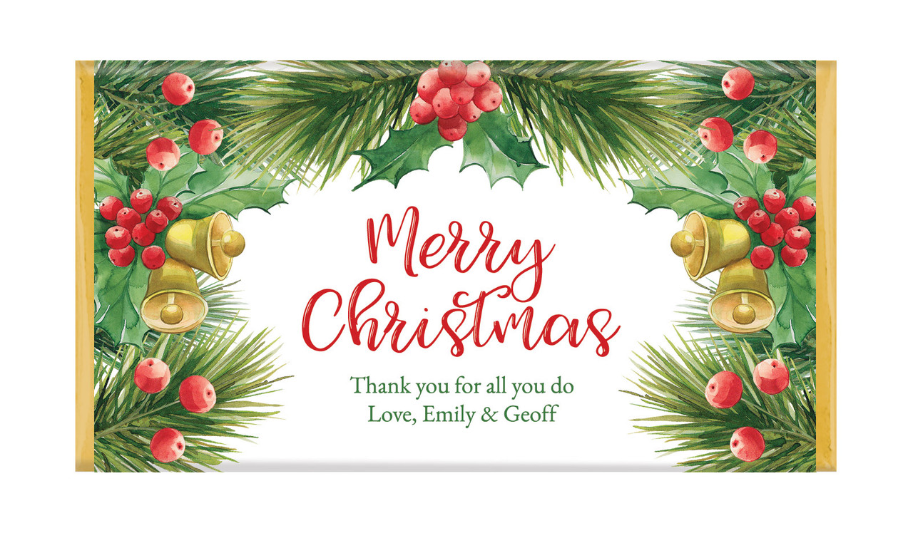Branch Border Personalised Christmas Chocolate Bars