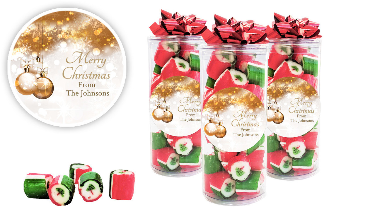Bronzed Baubles Custom Christmas Rock Candy Tube