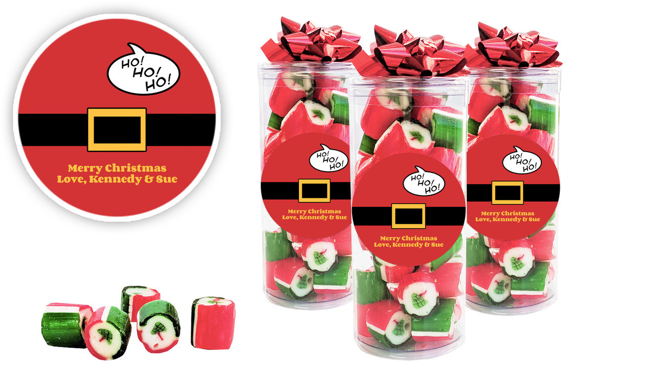 Santa Belt Custom Christmas Rock Candy Tube