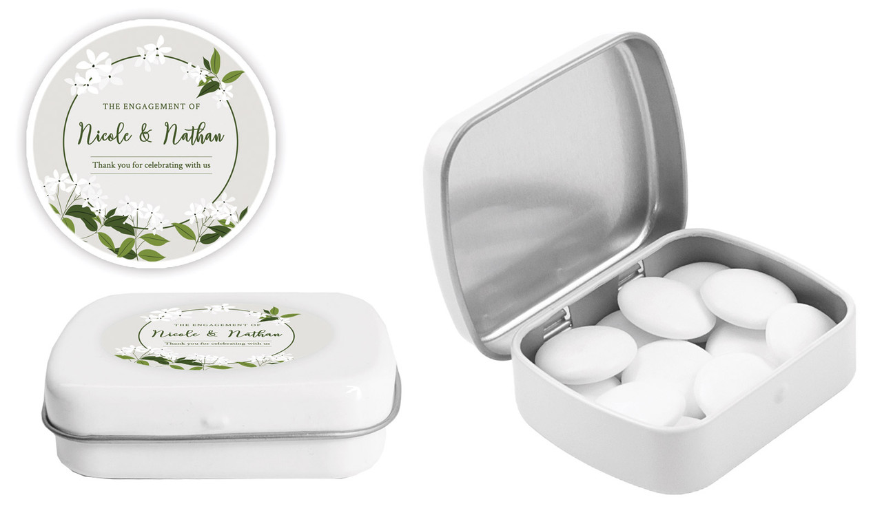 Mint Leaf Background Custom Mint Tin (Including Mints)