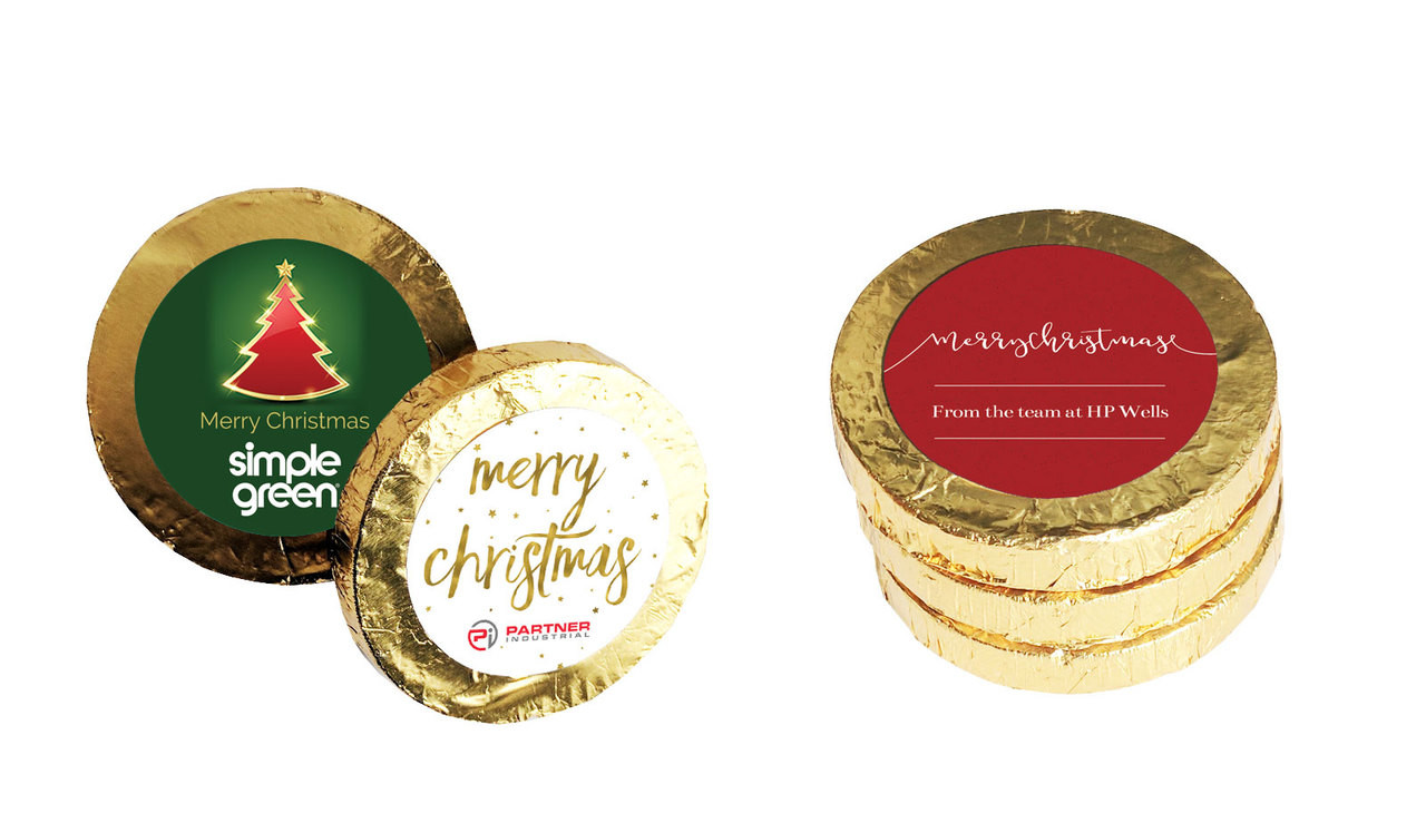Custom Christmas Chocolate Gold Coins