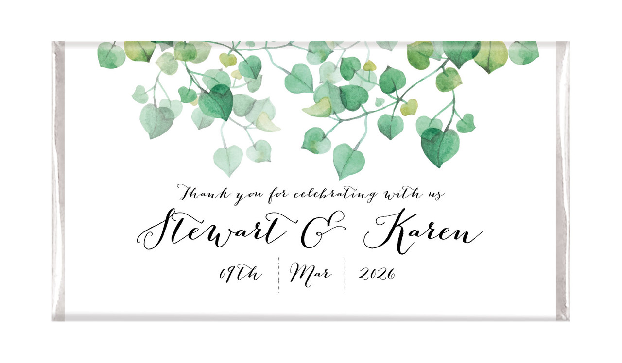 Hanging Leaves Personalised Engagement Chocolate Bar