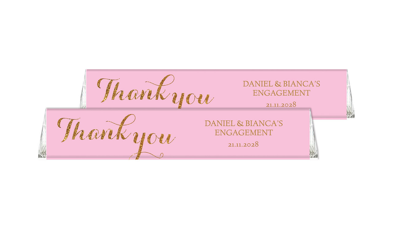 Golden Thank You Custom Toblerone Engagement Chocolates 50g