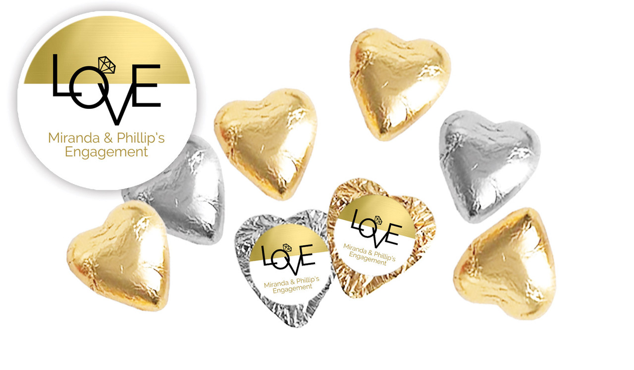 Love Letters Custom Engagement Chocolate Hearts