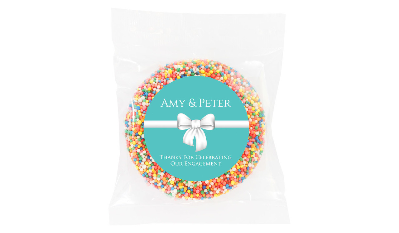 Turquoise Blue Bow Engagement Personalised Giant Freckle