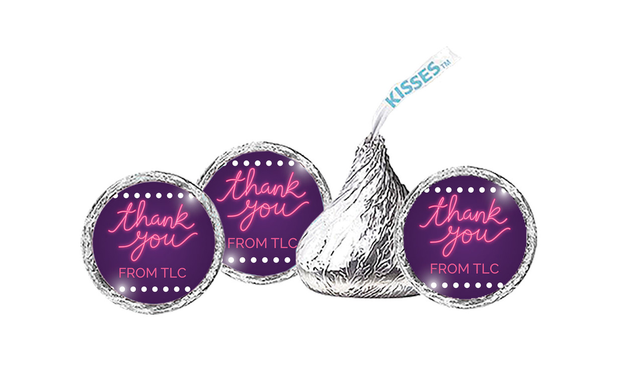Neon Sign Personalised Thank You Hershey's Kisses