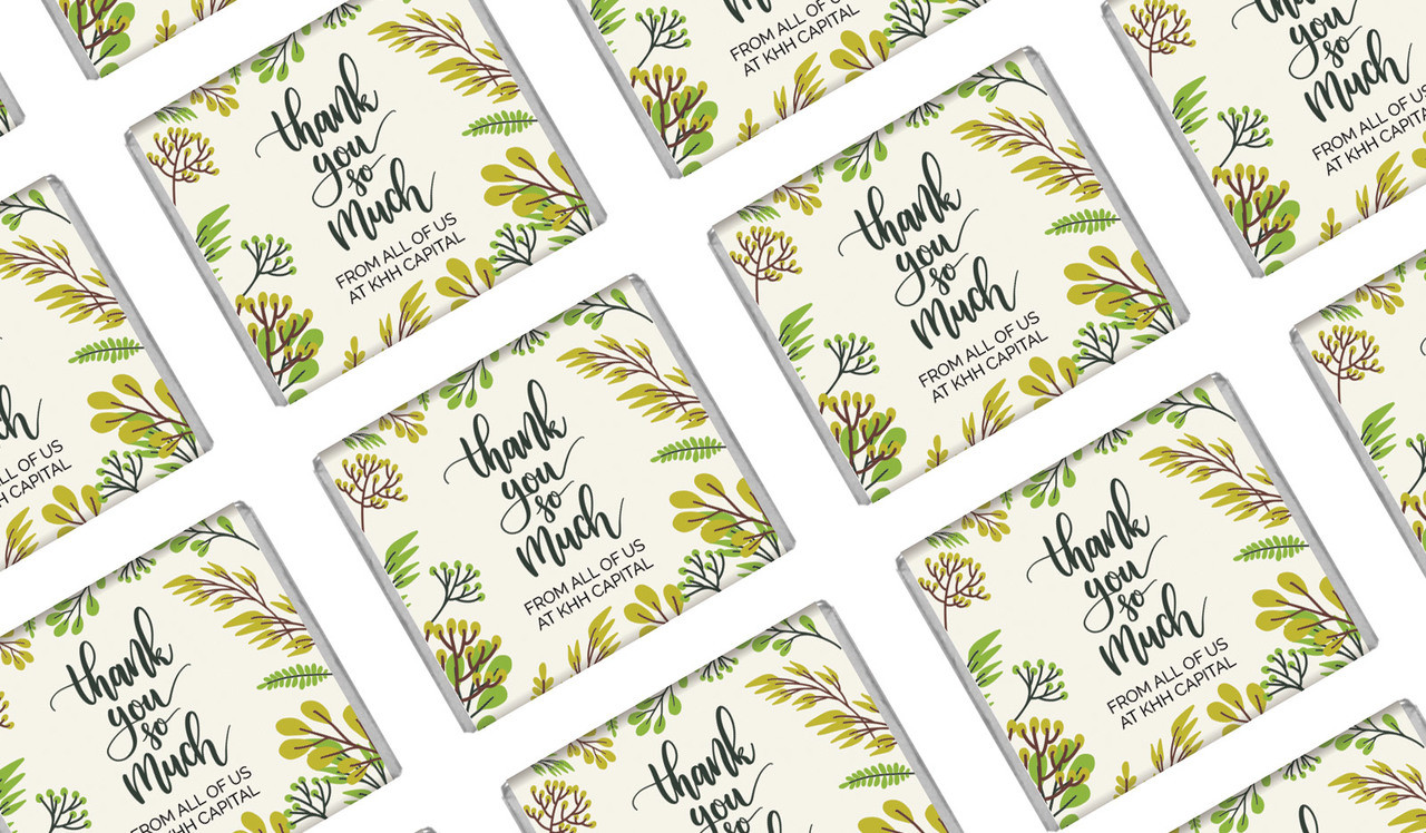 Floral Personalised Thank You Mini Chocolate