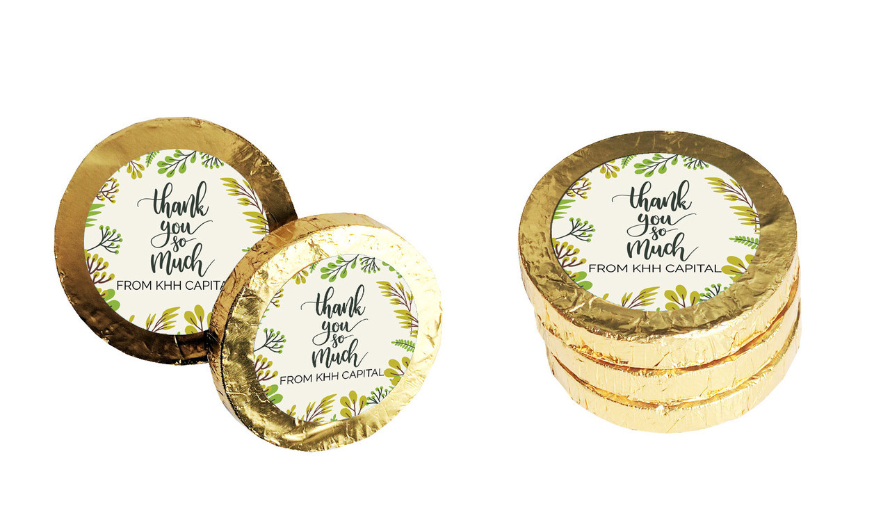 Floral Personalised Thank You Chocolate Coins