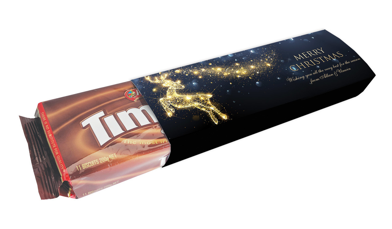 Glowing Reindeer Packet Of Personalised TimTams TM