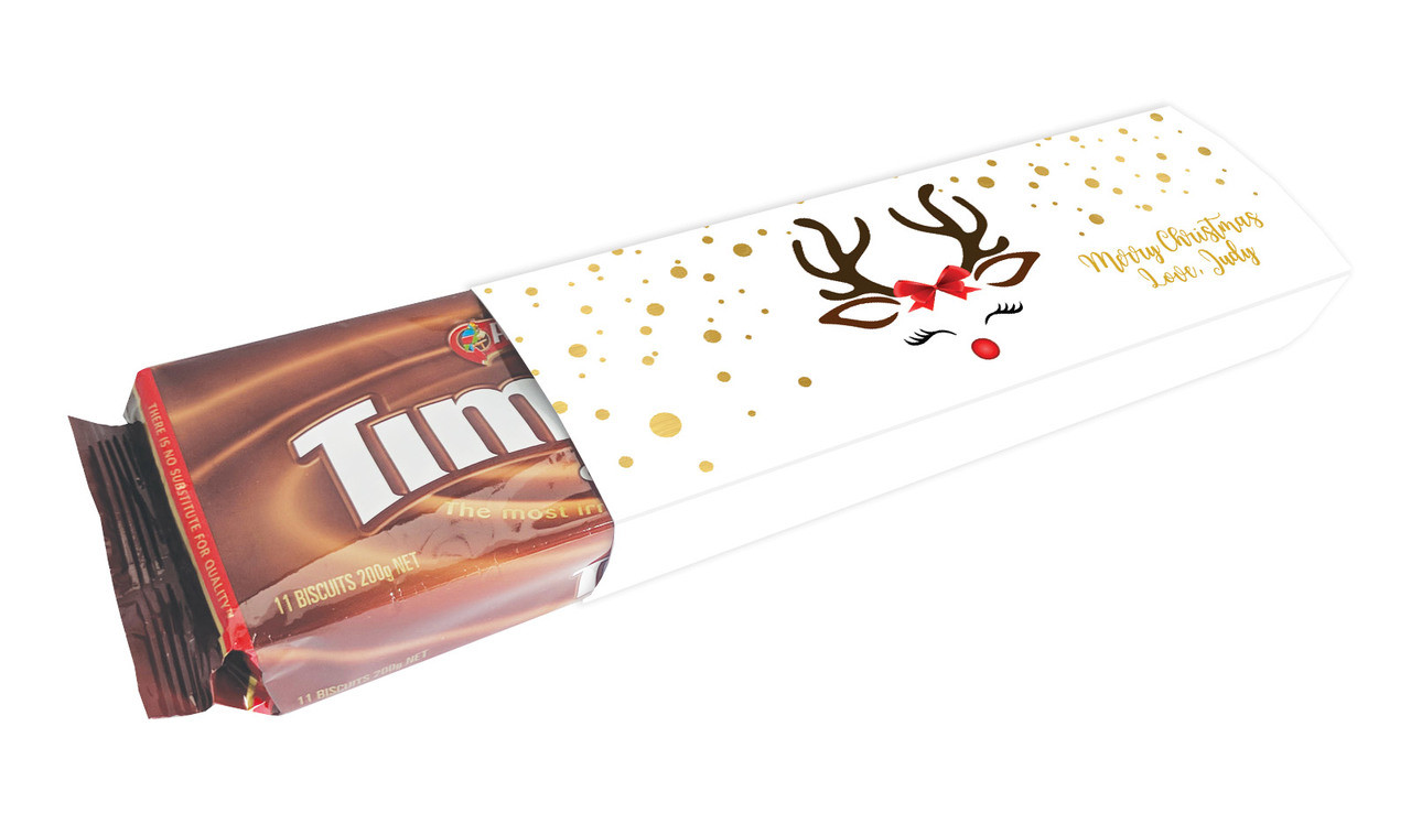 Reindeer Face Personalised Packet Of TimTams TM