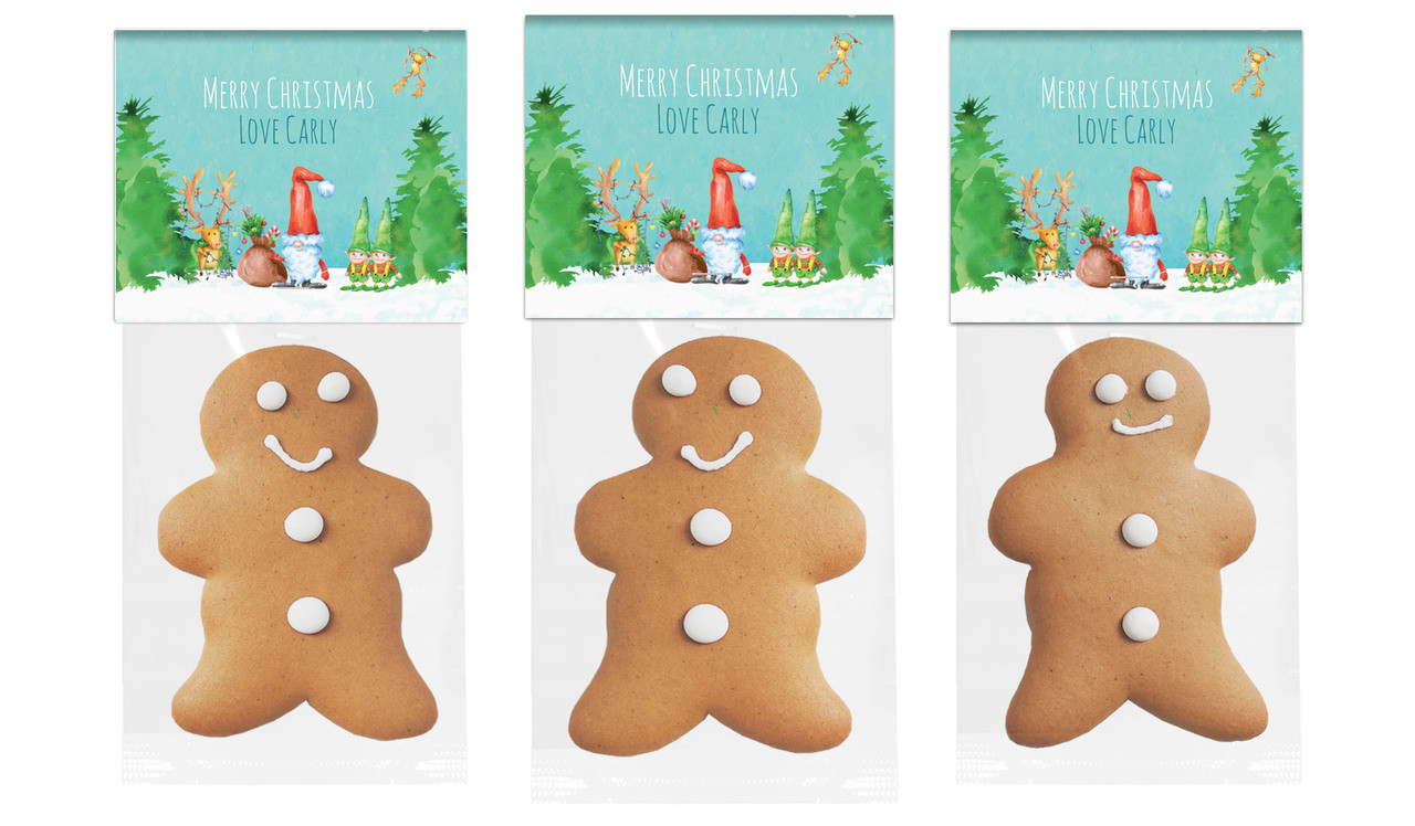 A Watercolour Christmas Gingerbread Man With Custom Topper