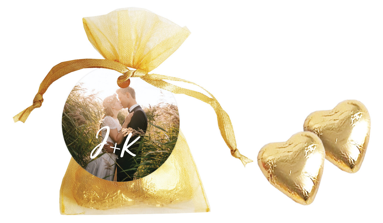 All You Need Is Love Organza Bag With Hearts And Tag