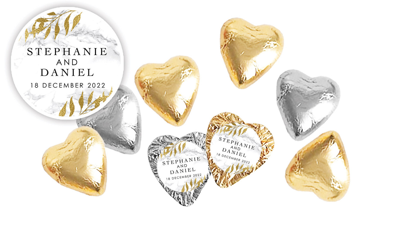 Marble & Fern Personalised Foil Chocolate Hearts
