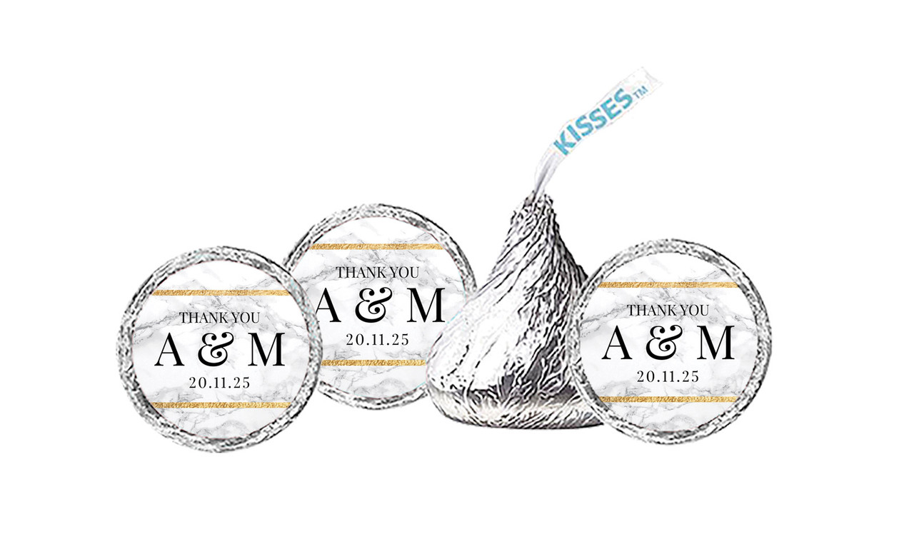 Marble Gold Frame Personalised Hershey's Kisses