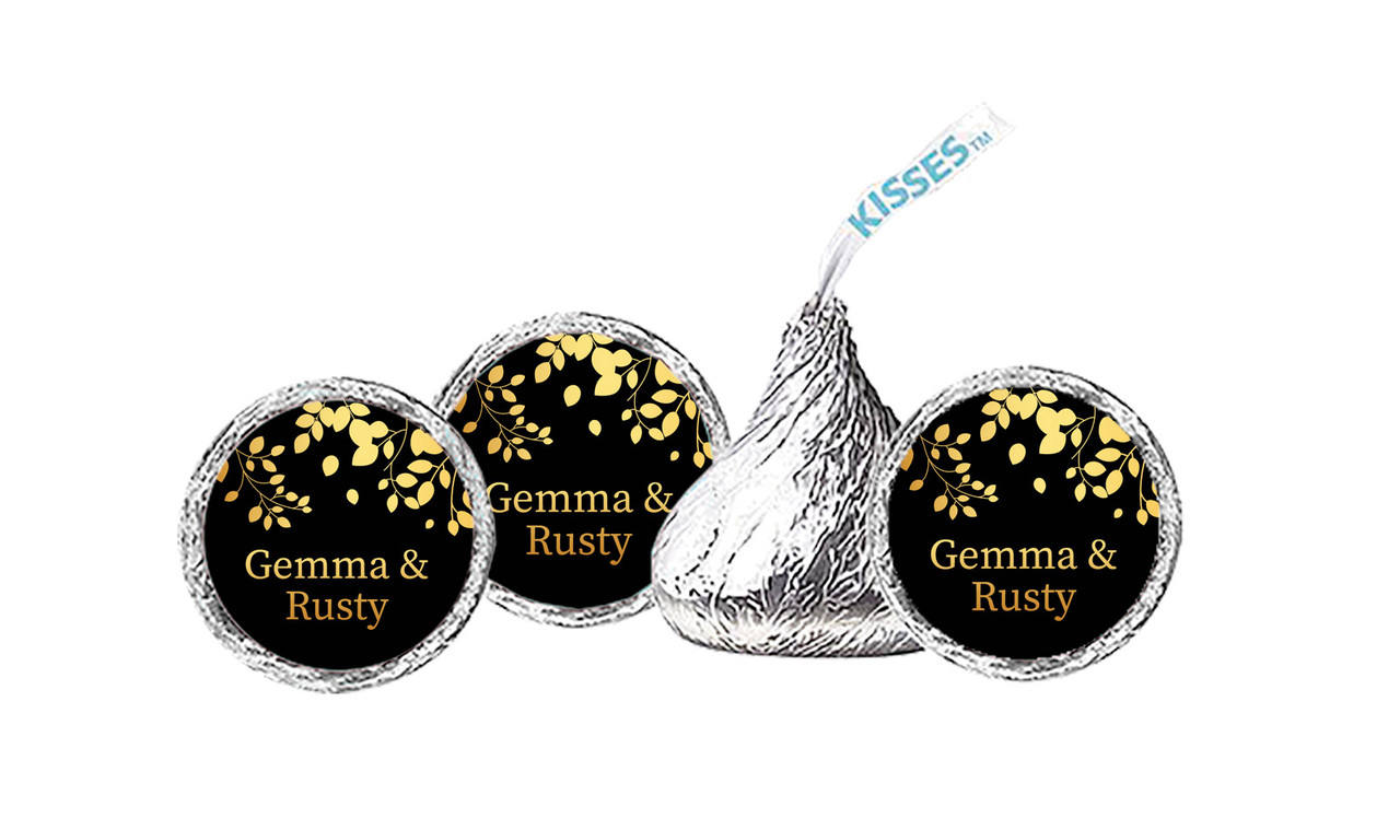 Gold Leaves Personalised Hershey's Kisses