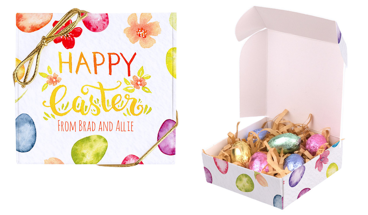 Watercolour Eggs Personalised Easter Egg Nest Box