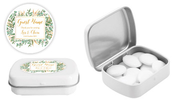 Leaves On Gold Wedding Personalised Mint Tin