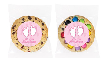 Baby Feet in Pink Baby Shower Personalised Cookie