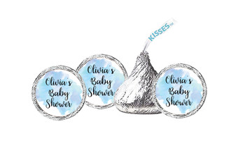 A Splash Of Watercolour Blue Baby Shower Hershey's Kisses