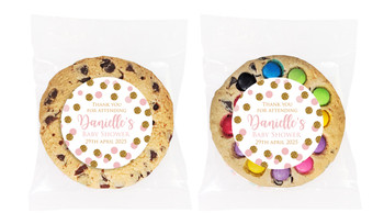 Pink Gold Confetti Baby Shower Cookie