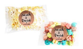Glitter Rose Gold Square Popcorn Bag With Personalisation