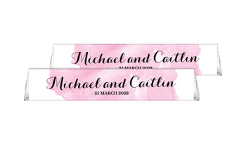 A Splash Of Watercolour Pink Toblerone Wedding Chocolates 50g