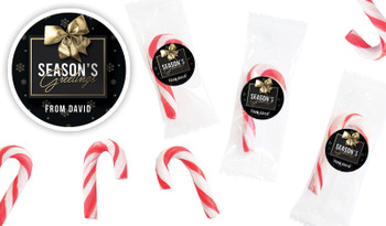 Glossy Gift Black Personalised Mini Candy Canes