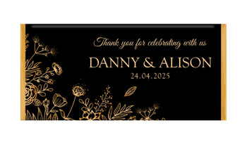 Flowers On Black Personalised Chocolate Bar