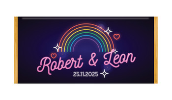 Neon Rainbow Personalised Chocolate Bar