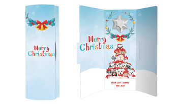 Christmas Puppies Personalised Chocolate Greeting Card