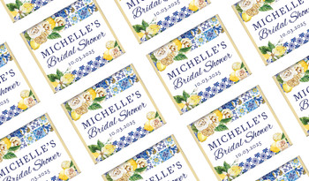Mediterranean Personalised Bridal Shower Mini Chocolates