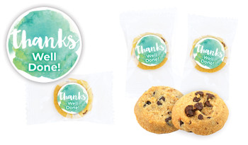 Watercolour Thanks Green Personalised Bite-Size Cookie 5g