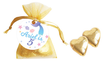 Mermaid Birthday Personalised Organza Bag In Gold