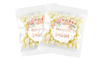 Peach Floral Personalised Lolly Bag