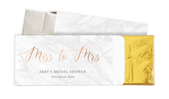 Miss to Mrs Bridal Shower Personalised Chocolate Bar In A Box