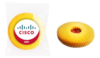 Giant 10cm Cafe-Style Raspberry Shortbread Cookie (Pack Of 12)