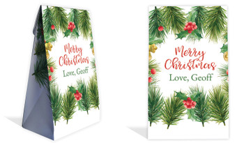 Branch Border Christmas Personalised Gusset Favour Bag