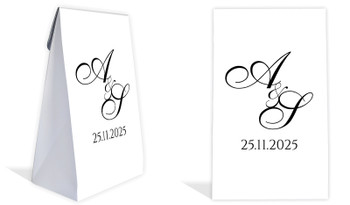 Initials Wedding Personalised Gusset Favour Bag