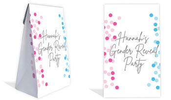 Confetti Gender Reveal Personalised Gusset Favour Bag