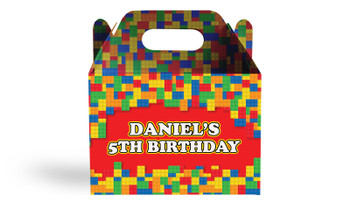 Building Blocks Kids Party Personalised Gable Favour Box