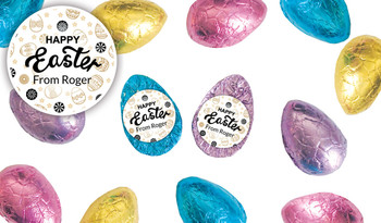 Sophisticated Personalised Chocolate Half Easter Eggs
