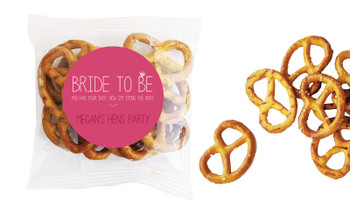 Bride To Be Hens Night Personalised Bag Of Pretzels