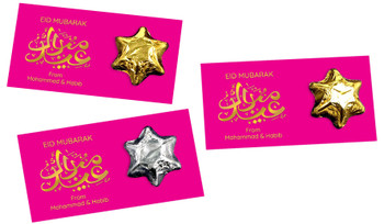 Symbol On Pink Personalised Eid Star Card